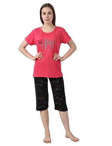 Noty Women's & Girl's Cotton Phulkari Nightwear Capris Pack of 1