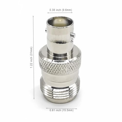 Conectores coaxiales N hembra a BNC hembra, pack de 2 miniatura 5
