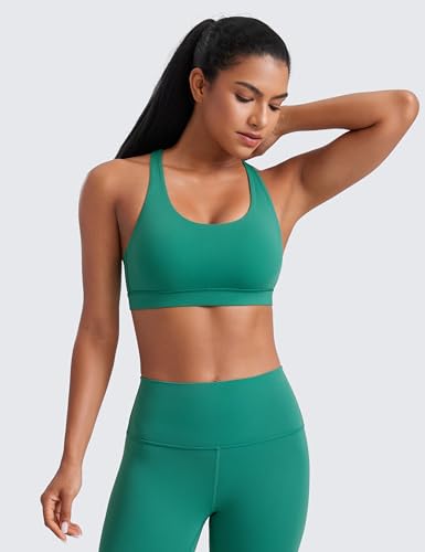 Image of CRZ YOGA Naked Feeling Strappy Sports Bras | Medium Support, Removable Pads, Yoga, Sleek, Scoop Neck, for Women