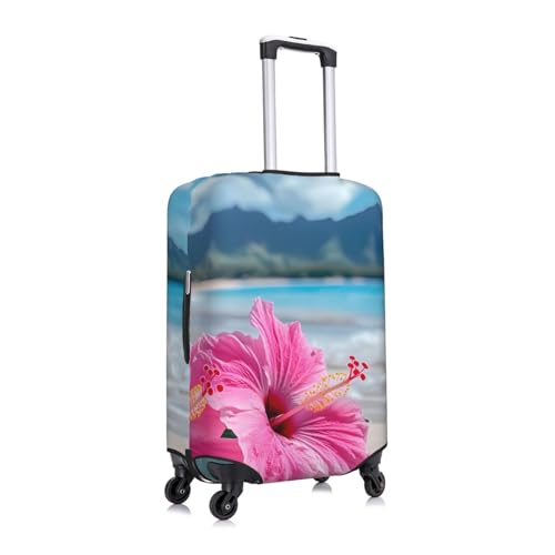 Hibiscus Flower Elastic Travel Luggage Cover, Washable Spandex Suitcase Protector, Anti-Scratch Fits 18-32 Inch3