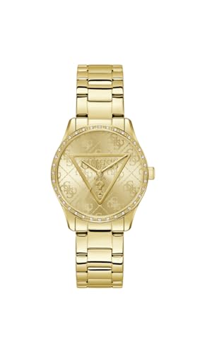 Guess Roxy GW0987L2   Reloj de Pulsera para Mujer (3 Bares, Esfera Dorada, Correa de Acero Inoxidable, Cristal Mineral, Esfera Dorada, diámetro de la Caja: 36 mm)