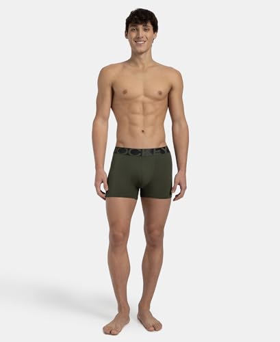 Image of Jockey IC28 Men's Tactel Microfiber Elastane Stretch Solid Trunk with Moisture Move Treatment