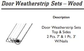 Wood and Bulb Door Weatherseal Set (3 Piece Set) (Brown)