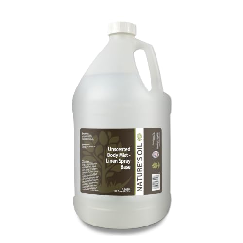 Natures Oil Unscented Body Mist & Linen Spray Base - Ready to Customize DIY Spray Base for Personal Care Room & Linen Sprays 1 Gallon