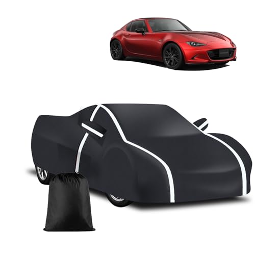Image of Car Cover Waterproof Fits for 1990-2025 Mazda Miata MX-5 MX5, Upgrade 210T Polyester All Weather Snow Rain Dust Sun UV Protection with Zipper Door Windproof Belt Storage Bag