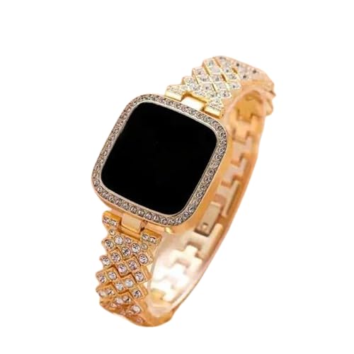 Digital Led Touch Screen Green Light Diamond Copper Watch (B0D9RXGYJ2) Amazon Price History, Amazon Price Tracker