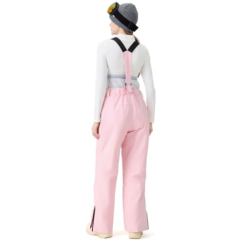 ALSOGO Pantalones de esquí holgados para mujer, impermeables, aislantes, para invierno, para hombre, snowboard, tirantes ajustables, pantalones de nieve, resistentes al viento, pantalones cálidos para - imagen 6