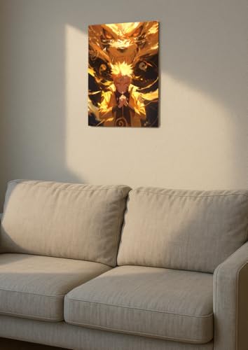 Image of NIJUKA Anime Printed Metal sheet Poster For Home And Room Decoration | For Anime Art Fans Boys And Girls (Naruto 9 tait jinjuriki)