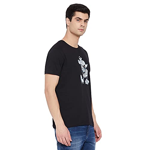 Image of Mickey Mouse Family by Wear Your Mind Men's Regular Fit Round Neck Short Sleeves Knitted T-Shirt