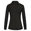 JACK SMITH Women Long Sleeve Polo Shirts Sports Athletic Shirts Dry Fit Golf Tennis Tops Zip Up Workout Shirts Black XL