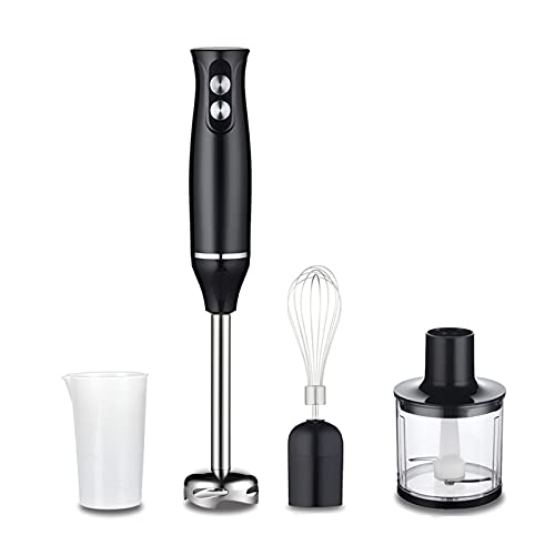 500W Hand Blender, 4-in-1 2-Speed Hand Immersion Blender Electric Hand Stick Blender with Food Chopper, Beaker, Egg Whisk,for Smoothies, Soups, Sauces