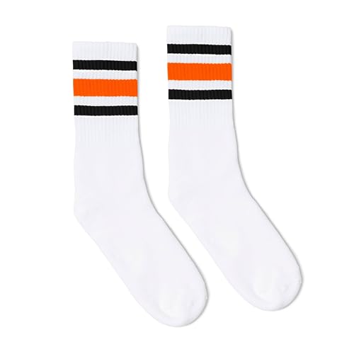White Socks with Color Striped Two Tones by Socco