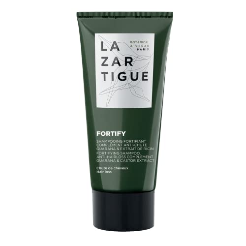 Lazartigue Fortify Densifying Shampoo, Enriched with Guarana and Ricinus, Strengthens Fragile Hair, Stronger Appearance, Perfect for Everyday Usage, Vegan, Lemon