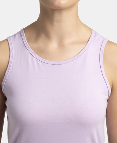 Image of Jockey AW77 Women Super Combed Cotton Rich Solid Curved Hem Styled Tank Top