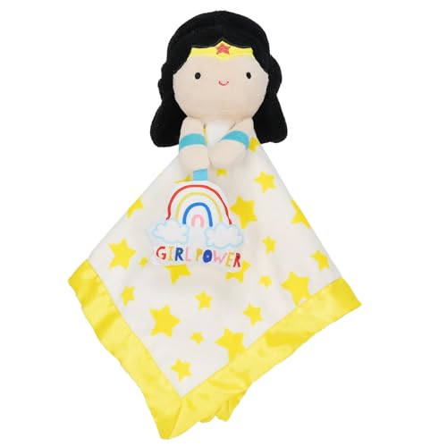 Image of Warner Bros. DC Wonder Woman Blanky Ultra Soft Material with Crinkle Sound – Double Sided Satin Trim Blanket for Babies and Toddlers