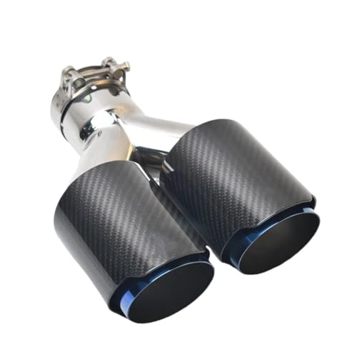 Silencieux d'échappement universel carbone bleu 57mm-89mm pour modification auto