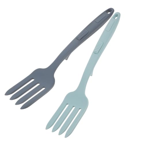 Cabilock 2pcs Silicone Cooking Forks for Baking Mixing Flexible Non-stick Dishwasher Safe Kitchen Tool