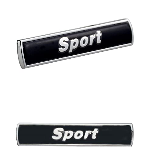 Image of 2Pc Sport Logo Emblem Badge Car Side Fender Sticker Nameplate Replacement for M Series Car (Black Silver)