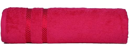 Image of Casa Copenhagen, Germany Design - Ember Super Soft Collection 2 Pieces 100% Cotton Large Bath Towel (Size : 70 x 150 cm) - Grey Violet & Pink