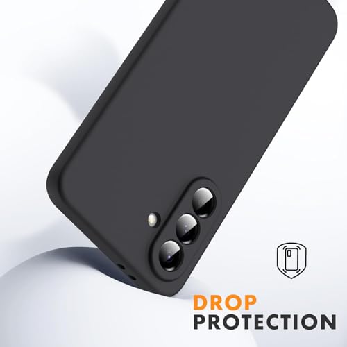 Image of DIZORO Microfiber Candy Case for Samsung M56 / F56 5G Smooth Touch Cushion Liquid Soft Silicone Gel Rubber Phone Cases Non-Slip Full Body Protective Shockproof Back Cover (Black)