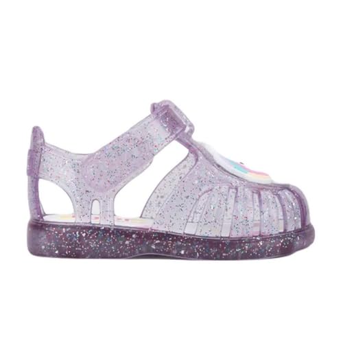 Sandales plates Igor Tobby Gloss Unicornio pour bébé en caoutchouc brillant