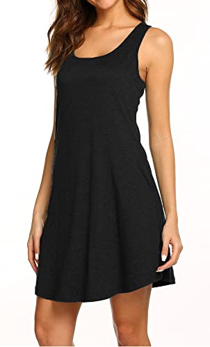 LuckyMore Womens Casual Scoop Neck Sleeveless Racerback Tunic Dress with Pockets2
