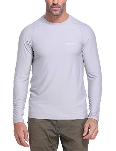 ZSY FOR U Men's UPF 50+ Sun Protection Outdoor Long Sleeve Performance Dry-fit T-Shirt (Grey, XL)