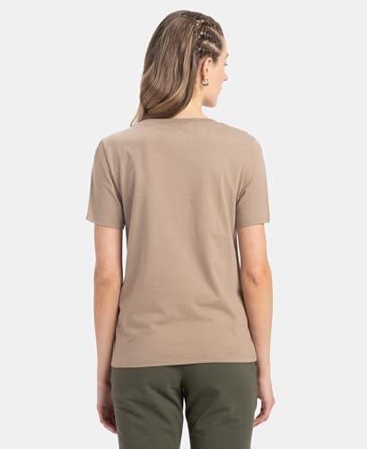 Image of Jockey AW89 Women Super Combed Cotton Rich Fabric Relaxed Fit V-Neck Half Sleeve T-Shirt