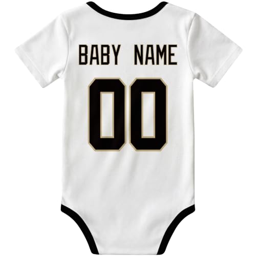 Image of KREDE Baby Clothes Custom Name Bodysuit for Baby Boy Gifts | Short Sleeves Bodysuit with Custom Number Name