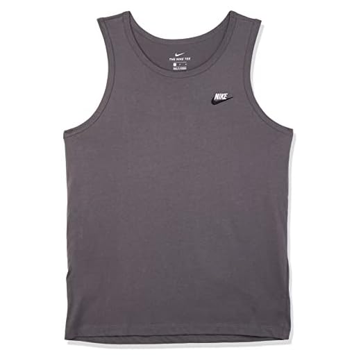 Nike BQ1260 M NSW Club - Tank Vest Mens Dark Grey/White/Black S