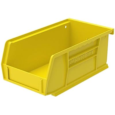 Akro-Mils 30220 AkroBins Plastic Storage Bins, Space-Saving Stackable Bins for Garage, Pantry, Craft Organization, 7-" x 4-" x 3-", Yellow, 24-Pack