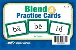 Blend Practive Cards A - Abeka Kindergarten 1st and 2nd Grade 1, 2 Phonics Reading Program Teaching Aid Flash Cards