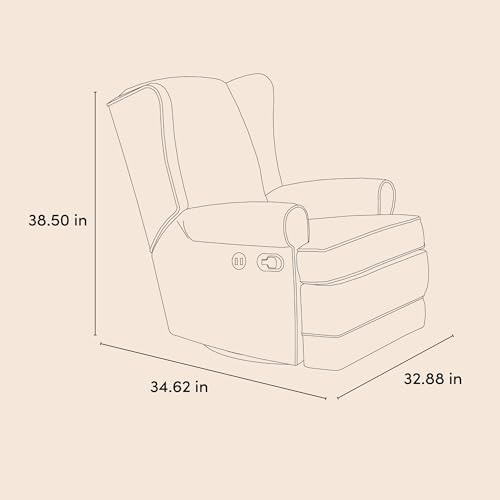Image of Storkcraft Serenity Glider Recliner Nursery Rocking Chair with USB, Steel