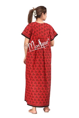 Image of Monique Brand 100% Pure Cotton Nighty for Woman | Floral Gown for Women Night Wear | Cotton Nighty for Women Stylish | Maxi for Women Cotton