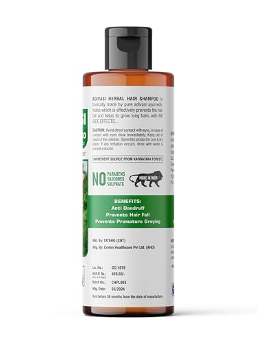 Image of Adivasi Anti-Dandruff Hair Shampoo, 200ml, With Amla, Neem and 8 Herbal Extracts
