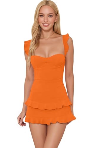 Short Satin Homecoming Dresses for Teens Spaghetti Straps Ruffle Tired Mini Cocktail Party Gowns