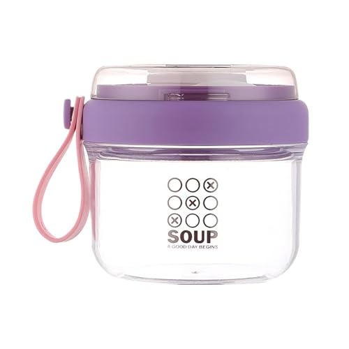 Taza de yogur – Crunch Cup | Taza de cereales para viajes | Contenedor de cereales y leche | Contenedor de desayuno para el trabajo | Contenedor de yogur y cereales | Taza de yogur Parfait con tapa |