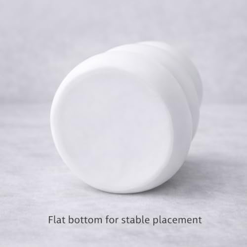Image of Plastic Modern Textured White Decorative Vase for Flowers, Ceramic-Look Ribbed Design Table Vase for Living Room, Bedroom, Office Decor, Lightweight & Durable Flower Pot (Pebbles Tower)
