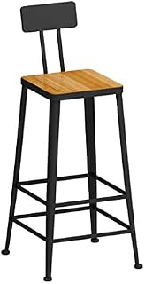 XIAOZHUZHU Bar chairs, Retro Solid wood Iron art Restaurant Bar chair Home High table chair Milk tea shop Coffee shop bar High stool,B