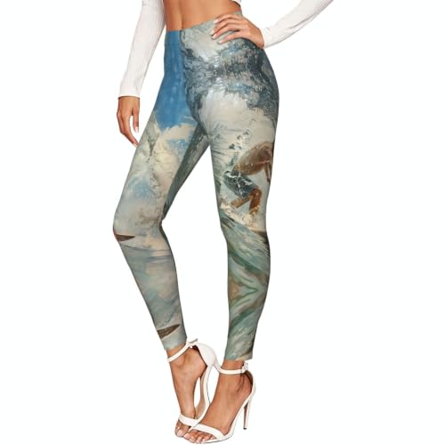 Leggings de compresión estampados pantalones deportivos suaves de mujer playa