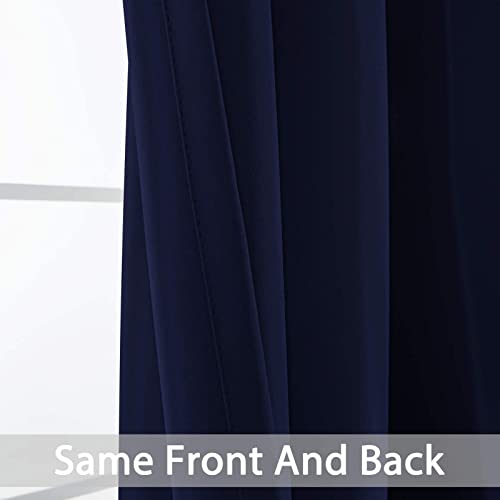 Yakamok Navy Blackout Curtains for Bedroom Window Treatment Boys Girls Kids Bedroom Curtains Thermal Insulated Grommet Blackout Curtain Panels for Living Room - 52" W by 84" L, Navy, 1 Panel