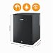 TZS First Austria - Mini Kühlschrank 40L lautlos & abschließbar - Kleiner Minikühlschrank, wechselbarer Türanschlag & Innenbeleuchtung - Minibar für Camping, Büro, Schlafzimmer & Hotel - Mattschwarz