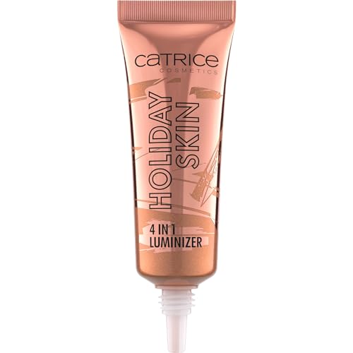 Catrice Holiday Skin 4 in 1 Luminizer, Highlighter, Nr. 010, Braun, sofortiges Ergebnis, natürlich, strahlend, für trockene Haut, vegan, ölfrei, ohne Parfüm, ohne Alkohol, 1er Pack (10ml)