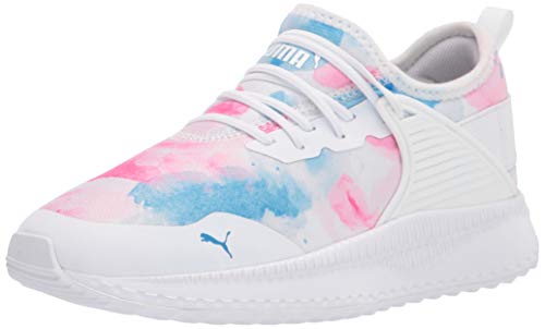 PUMA unisex child Pacer Next Cage Slip on Sneaker, Puma White-nrgy Blue, 1.5 Little Kid US