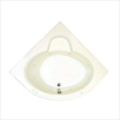Trinidad 60 x 60 x 23" Corner Whirlpool Jetted Bathtub Color/Trim / Tile Flange / Pump: Bone / Polished Brass / No / Right