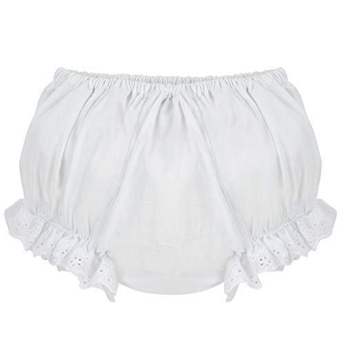 Carriage Boutique Baby Panty Diaper Covers For Girls - Ruffled White Flowers Baby Bloomers For Baby Girls #TOP1