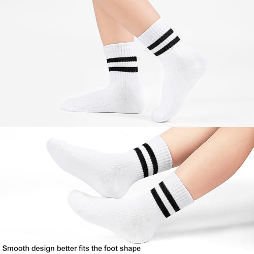 Image of 12 Pairs Boys Socks Kids Toddler Crew Socks Boys Athletic Sock Black for Boy Girls,1-12 Years.