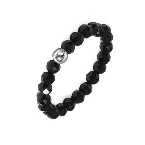 Hernin Bague Femme, Bagues Élastiques en Perles de Pierre Bague Perlé en Pierre Naturelle Bague Élastique Femme avec Perle en Or Bague en Pierre Naturelle...
