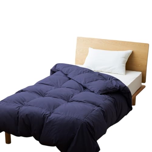 [春夏用]洗える 羽毛 肌掛け布団 シングル ホワイトダックダウン 85% 0.4kg (無地 ネイビー) [川村羽毛 山梨県 韮崎市 20743637] 布団 ダウンケット 寝具 ふるさと納税