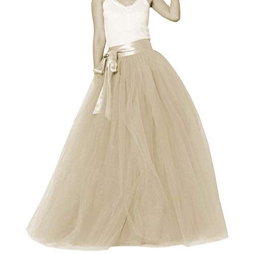 A-line Maxi Long Tutu Tulle Skirt for Women Foor Length Evening Party Skirts
